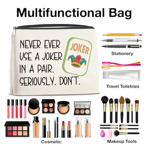 UPNEGE Funny Makeup Bag Mahjong Gifts for Women, Mahjong Lover Gifts Cosmetic Bag Zipper Makeup Pouch - Image 4