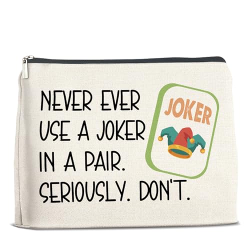 UPNEGE Funny Makeup Bag Mahjong Gifts for Women, Mahjong Lover Gifts Cosmetic Bag Zipper Makeup Pouch - Image 1