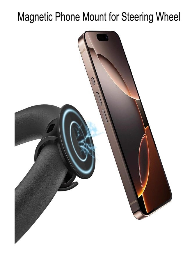 Aerbeis Stroller Phone Holder for Magsafe iPhone 17 16 15 14 13 12 Series Steering Wheel Phone Mount for GYM, Stroller, Wrist, Shopping & Golf Carts, Bikes, Magnetic Mount Adapter Accessories for All Phones - Image 2