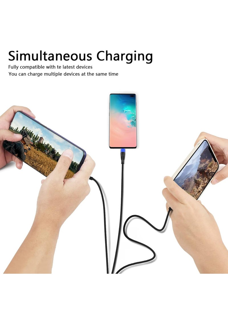FLOWING 3-in-1 USB Fast Charging Cable support 66W Power Super Fast Charger Cords Universal Phone Charger, Multiple Charger Wire for Cellphone, Tablets and More,Nylon Braided Fast Charger Cable,1.2m  - Image 3