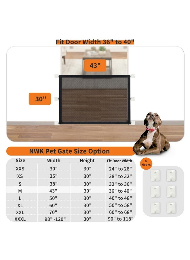 إن دابليو كيه بوابة NWK السحرية للكلاب للسلالم وبوابة الحيوانات الأليفة للمنزل توفر حاوية آمنة للحيوانات الأليفة للعب والراحة، تصميم 6 خطافات (30 بوصة × 43 بوصة) - Image 1