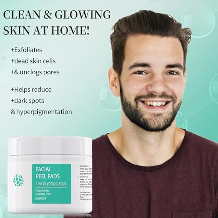 YAFUSIPE Glycolic Acid Toner Pads 35% AHA Facial Resurfacing Exfoliate Salicylic Acid Exfoliating Face Wipes Chemical Peel Exfoliant Peeling Glycolic Peel Pad for Wrinkles Acne Blemish 50 Pads - Image 5