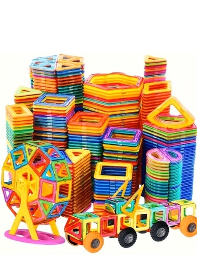 A2Z 148 PCS Magnetic Tiles Building Blocks Set for Kids – STEM Educational Magnet Toy with Cars & Ferris Wheel – Creative DIY Construction Set with Storage Box - Image 1