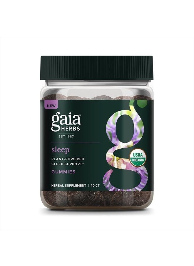 Gaia Herbs Organic Sleep Gummies, Sleep Support, Ashwagandha, Organic Reishi Mushroom, Passionflower, USDA Certified Organic, Non-GMO, Gluten Free, Vegan, 40 Count  - Image 1