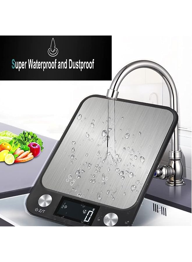 PENG GENERAL Kitchen Food Scale, Peng General Stainless-Steel Platform (Batteries Included), Ultra Slim/Multifunctional High Accuracy with Large LCD Display /Tare Function for Weight Loss - 22lb/10kg - Image 4