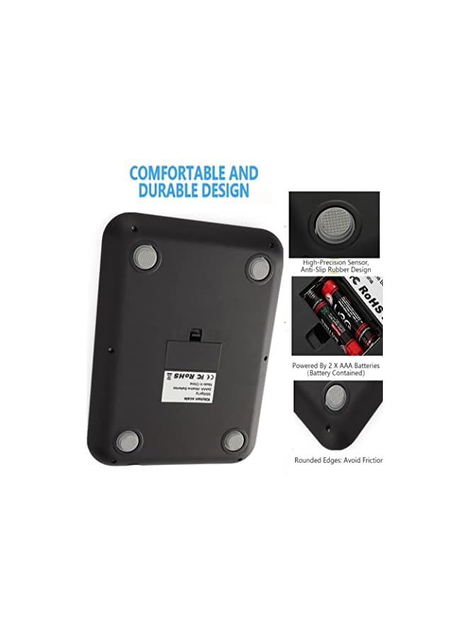 PENG GENERAL Kitchen Food Scale, Peng General Stainless-Steel Platform (Batteries Included), Ultra Slim/Multifunctional High Accuracy with Large LCD Display /Tare Function for Weight Loss - 22lb/10kg - Image 5