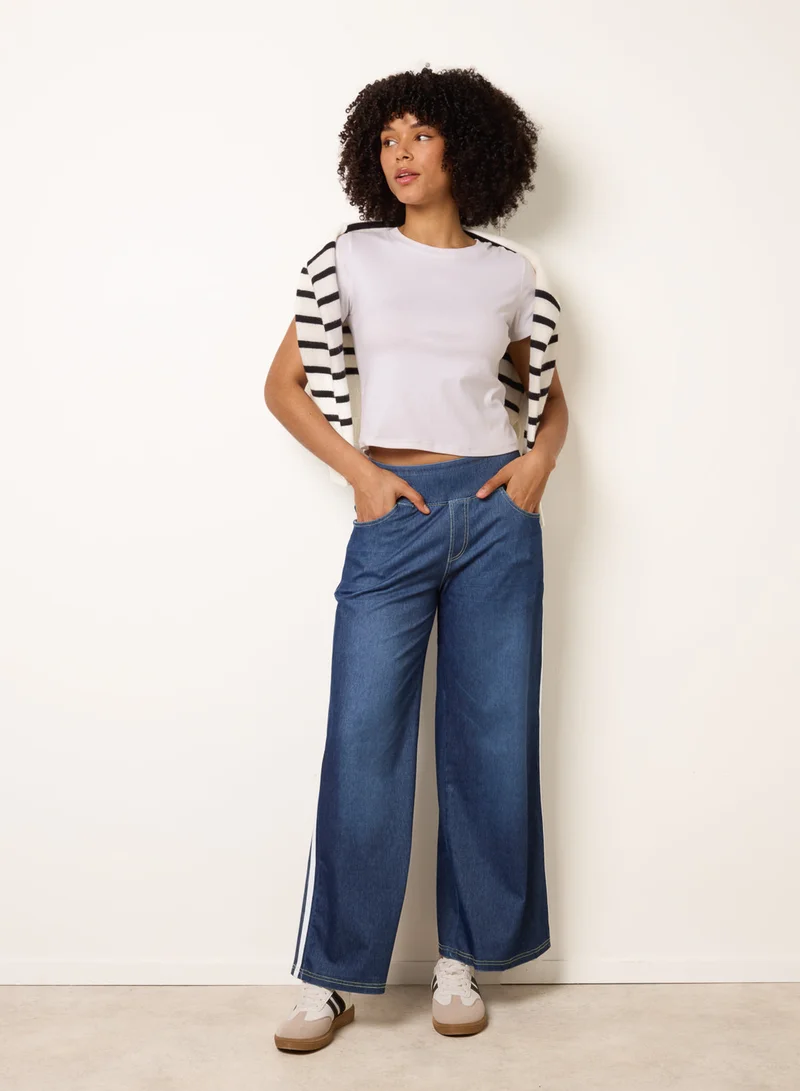 بلو فانيلا Multi Stretch Side Stripe Deep Waistband Trousers