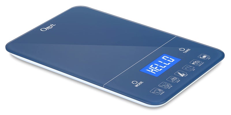 Ozeri Touch III Digital Kitchen Scale with Calorie Counter 22 lbs 10 kg Classic Blue