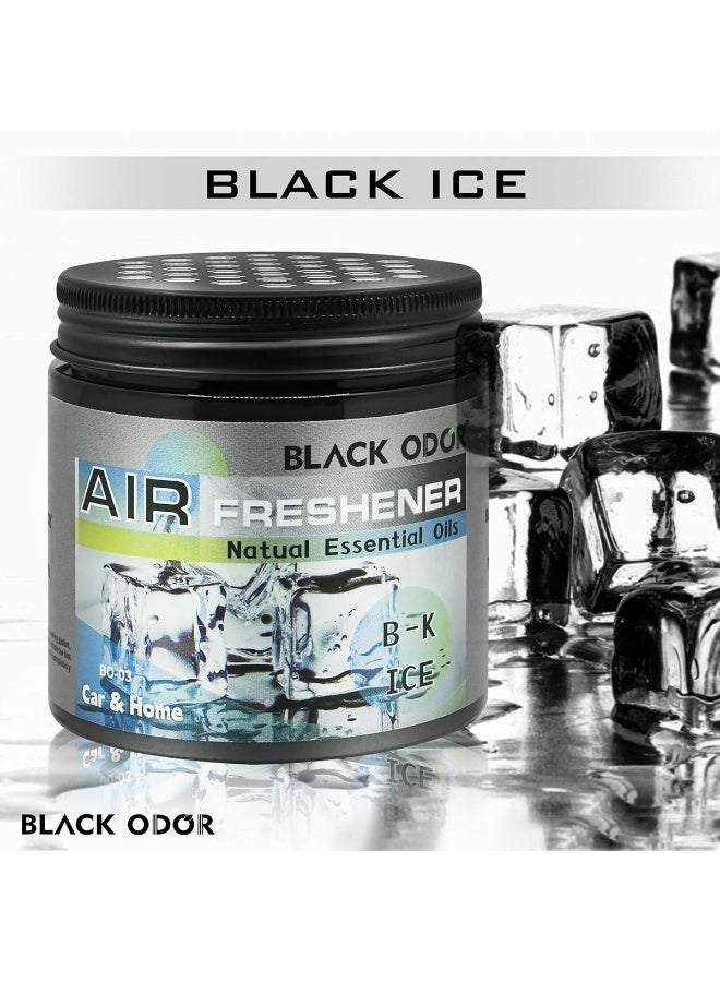 رائحة سوداء عبوة من 3 قطع جل معطر للجو (رائحة "آيس" B-K Ice BO-03) بوزن 180 جم، يحتوي على زيوت عطرية طبيعية، مناسب للسيارة والمنزل. - Image 5