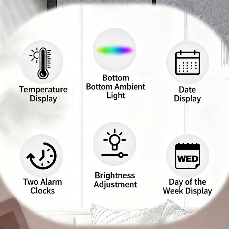 GoodTool LED Digital Alarm Clock with Ambient Light and Temperature Display - Image 4