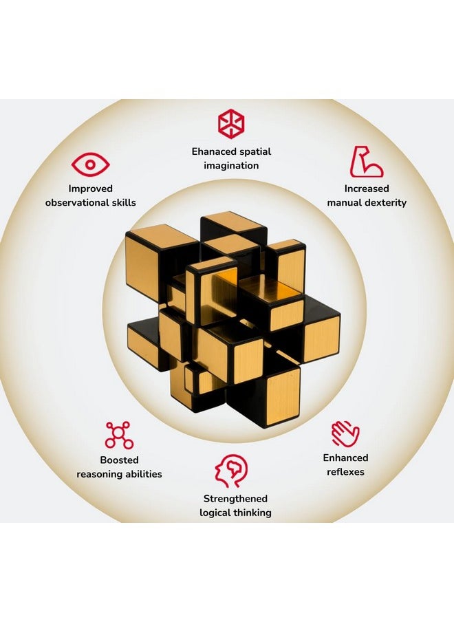 Cubelelo - Drift 3X3 Mirror Golden Magic Speed Cube | Shape Shifter Cube | Speedy Stress Buster Brainstorming Puzzle | Ideal For Kids & Adults | High-Performance Bump Cube - Image 1