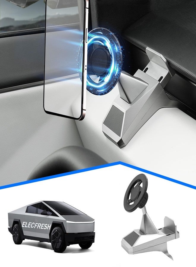 ELECFRESH Phone Mount for Tesla Cybertruck Fit for All Phone, Magnetic Phone Holder for Cybertruck Accessories Can be Adjusted 360° (Model) - Image 1
