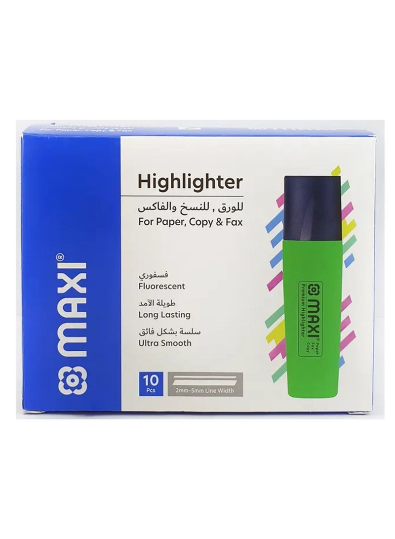 Maxi 10-Piece Highlighter Green - Image 1