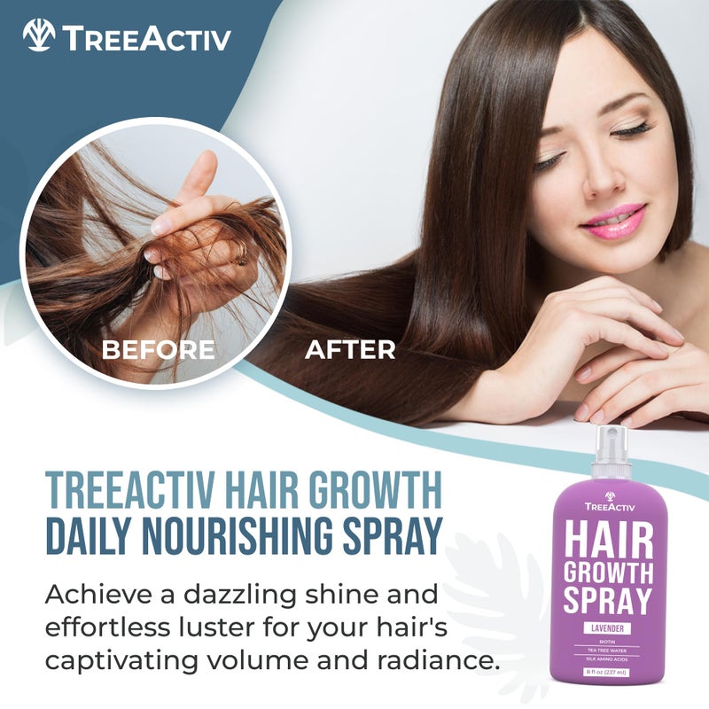 TreeActiv Hair Growth Daily Nourishing Spray with Biotin and Argan Oil - Fuller, Thicker Hair for Women and Men, 2000+ Sprays - Image 2