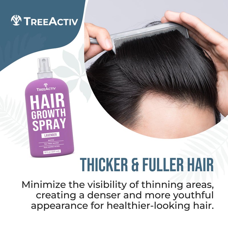 TreeActiv Hair Growth Daily Nourishing Spray with Biotin and Argan Oil - Fuller, Thicker Hair for Women and Men, 2000+ Sprays - Image 3