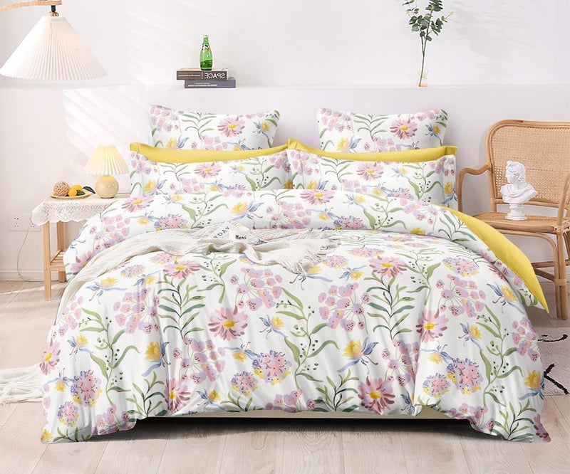 Laying Style™ 350 Tc Heavy Glace Cotton Super King Size Duvet Cover II Razai Cover II Quilt Cover for Double Bed Size with Zipper (Dohars) 108x108 inch-Multicolor - Image 1