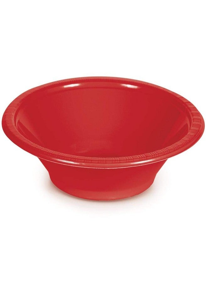 Creative Converting Touch of Color Plastic Bowls Party Supplies, 12oz, Classic Red, 20ct