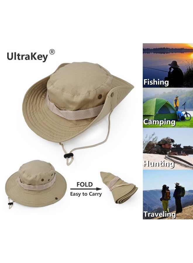 UltraKey Outdoor Wide Brim Sun Hat - Army Style - Classic Jungle Sun Hat for Fishing, Hunting, Camping, 1, M - Image 2