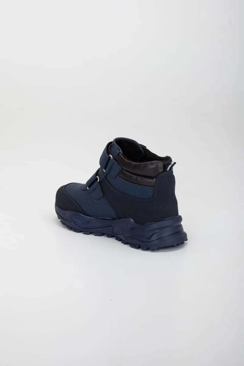 Dilimler Ayakkabı Dilimler Shoes Şiringenç Orthopedic Velcro Leather Navy Blue Boy's Treaking Boots