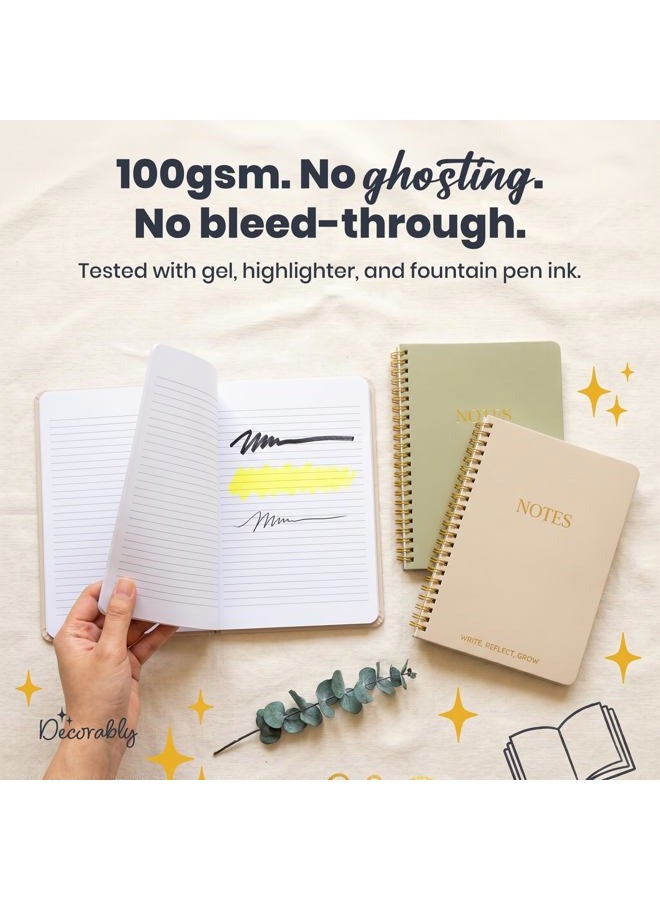 Decorably 2-Pack 53 Sheets Gold Foiled Aesthetic Spiral Notebook, 5.8x8in Gold Spiral-Bound Aesthetic Notebooks for Women with Lined Pages & Built-In Back Pocket, for Notes, Planning, Journaling - Image 3