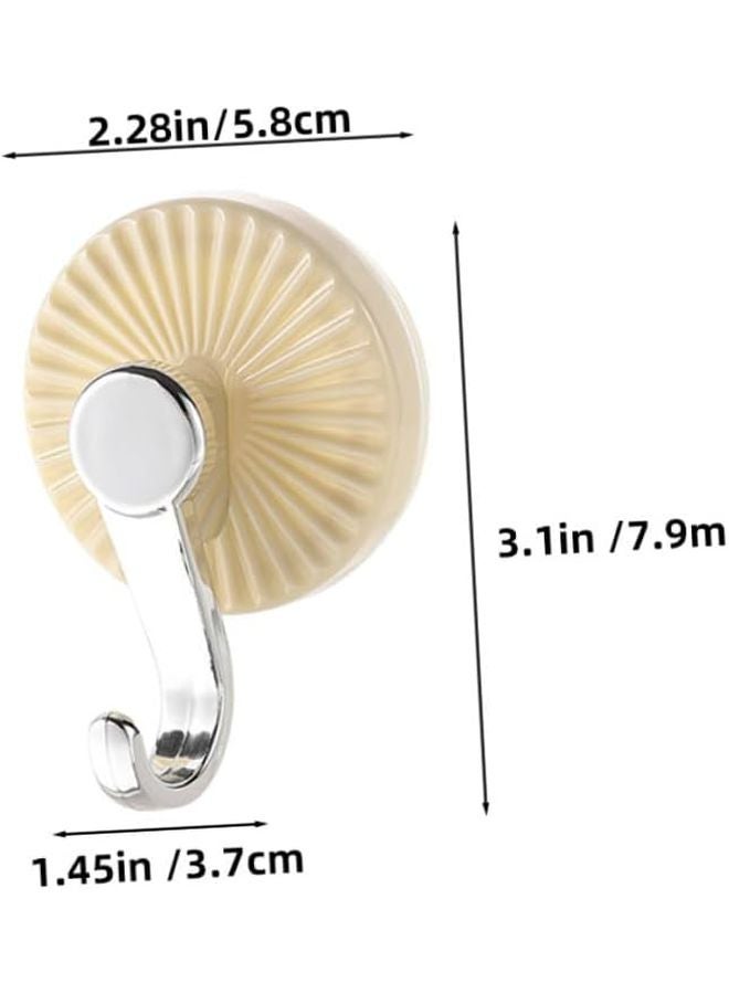 خطافات قوية ذات أكواب شفط 4 قطع، حامل مناشف للحمام بدون حفر، شفاف، فضي، رمادي، أخضر، أبيض - Image 3