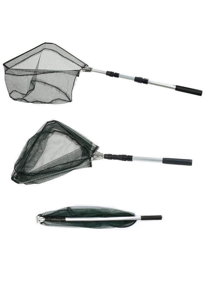 HOOTO Fishing Net with Collapsible Telescopic Fishing Pole Handle and Polyester Mesh, Folding Fishing Net for Fish, Extends to 148cm, Foldable Mesh Landing Net - Image 1