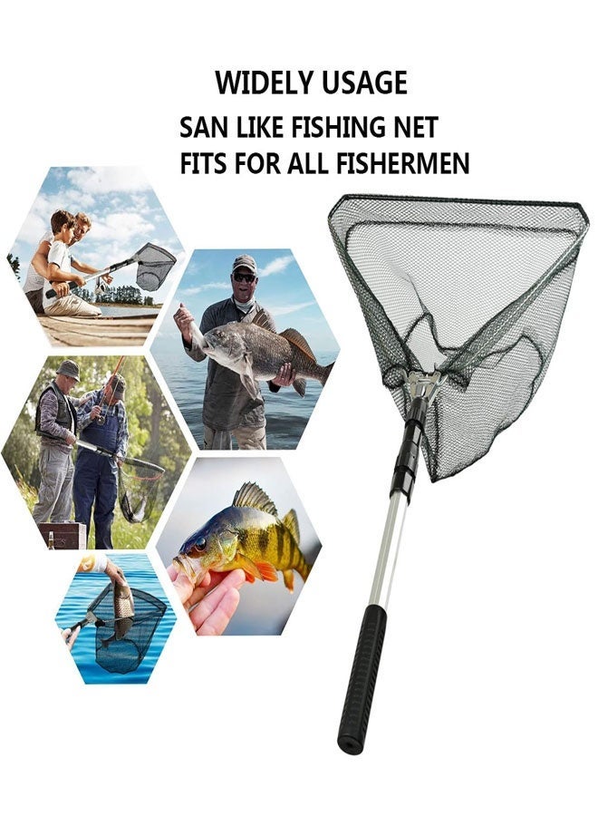 HOOTO Fishing Net with Collapsible Telescopic Fishing Pole Handle and Polyester Mesh, Folding Fishing Net for Fish, Extends to 148cm, Foldable Mesh Landing Net - Image 3