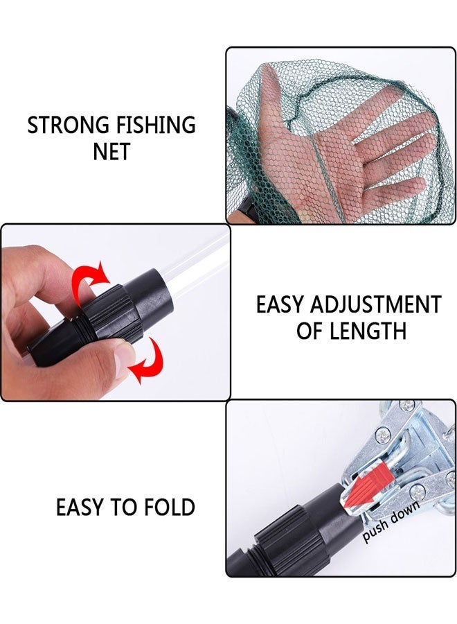 HOOTO Fishing Net with Collapsible Telescopic Fishing Pole Handle and Polyester Mesh, Folding Fishing Net for Fish, Extends to 148cm, Foldable Mesh Landing Net - Image 2