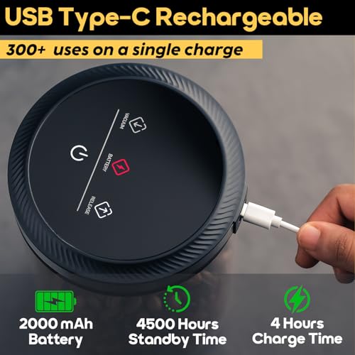 InstaCuppa Rechargeable Vacuum Canister 500g, Airtight Storage, 30kPa Vacuum Seal, USB-C Powered, 300+ Uses per Charge, LED Touch, Borosilicate Glass Jar for Coffee, Snacks, Cereals & Chocolate Powder - Image 2