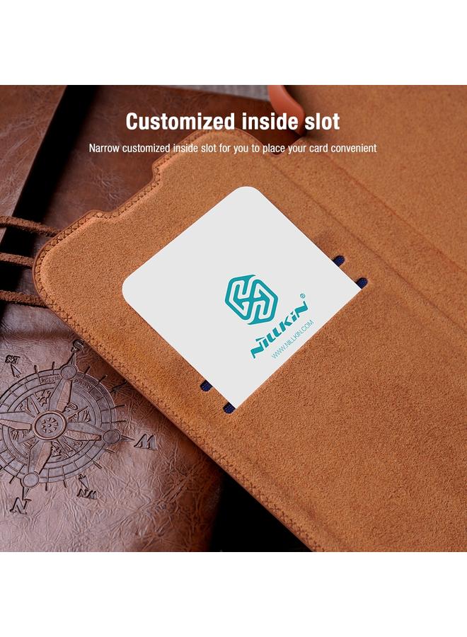 Nillkin Case For Samsung Galaxy S22 Ultra 5G QIN Series Pro Sliding Camera Cover Design Leather Phone Case - Image 5