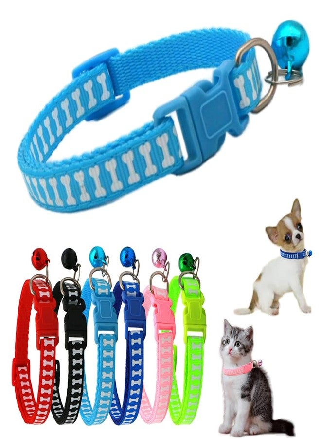 cyhaen Small Puppy Collar with Bell, Soft Nylon Identification Royal Blue Dog Collars with Bells for XXS Xs Small Tiny Little Pet Cat Female Kitten Girls Boys Animal,Neck 7.5-12.5 Inch - Image 1