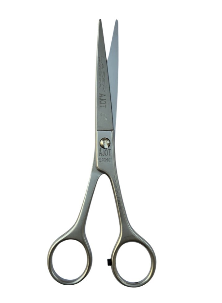 AJOT Professional Hairdressing Scissors 6 INCH, Stainless Steel, Made in Italy - Image 1