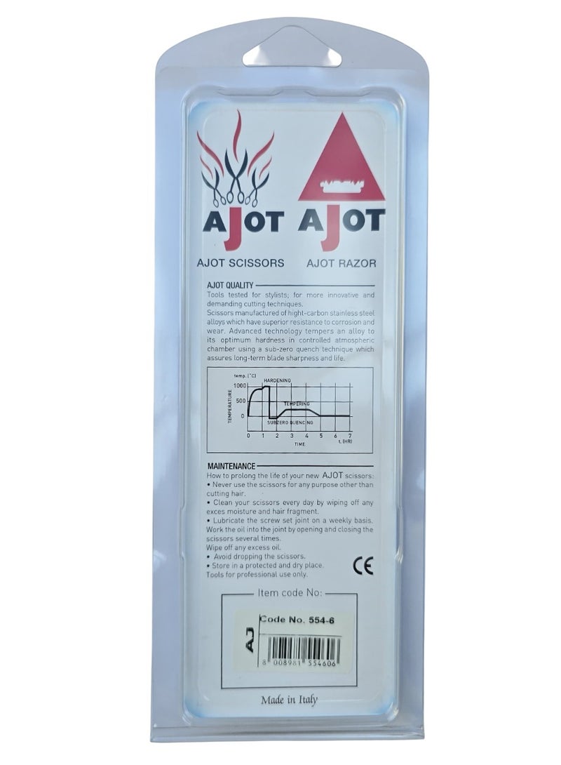 AJOT Professional Hairdressing Scissors 6 INCH, Stainless Steel, Made in Italy - Image 3