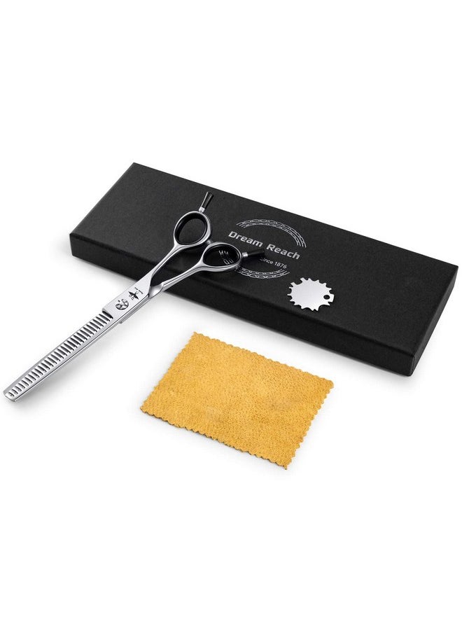 PURPLEBIRD - PURPLRBIRD 7 Inch Straight Dog Grooming Scissors Pet Thinning Texturizing Shears Professional Safety Blunt Tip Trimming Shearing for Dogs Cats Face Paws Limbs Japanese Stainless Steel Silver - Image 1