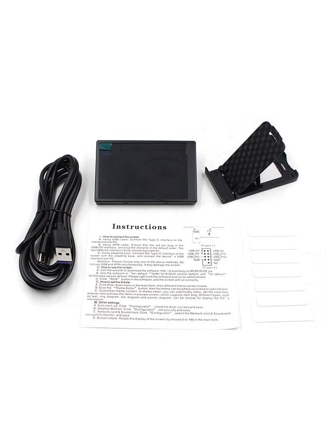 English Version Computer Temp Monitor, PC Sensor Panel Display, PC Temperature Display for PC ARGB Computer Case Secondary Screen, IPS USB Mini Screen PC CPU RAM HDD Data Monitor