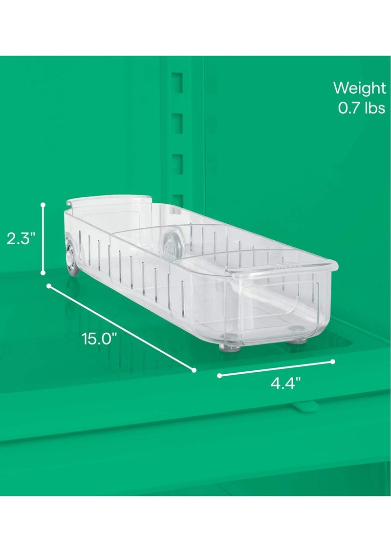SYOSI RollOut Fridge Caddy Maximize Your Fridge Space 4" Wide Multipurpose Organizer Boxes for Kitchen Fridge Cupboard Pantry Under Sink BPA Free - Image 4