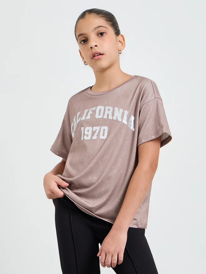 Styli Styli Teen Girls Acid Wash Relaxed T-Shirt