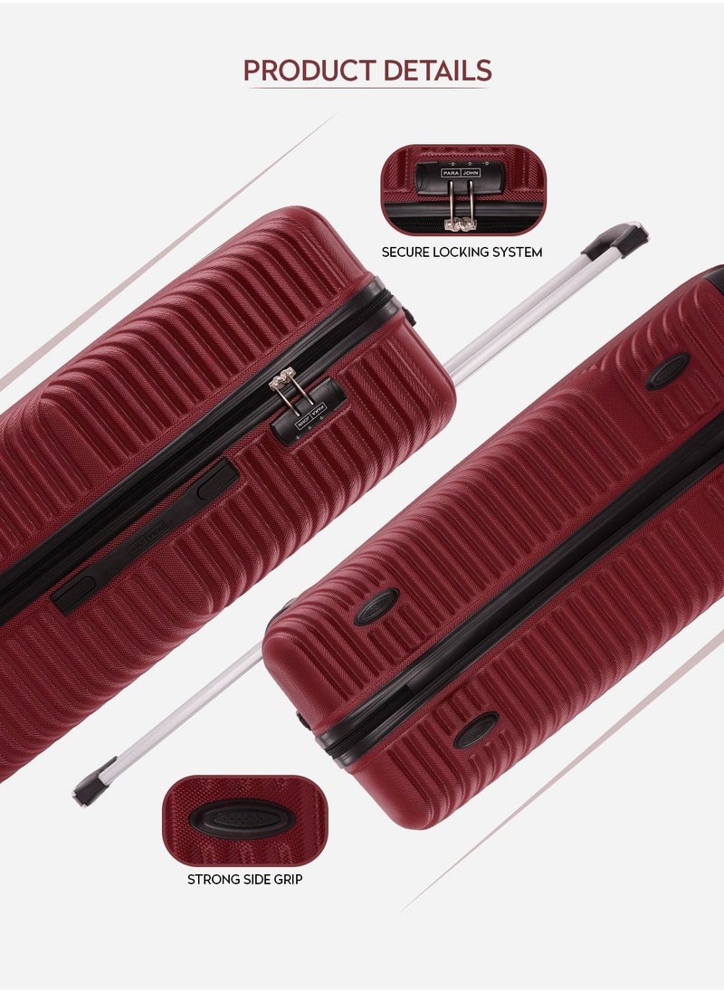 PARAJOHN - Vizro 3-Piece ABS Hardside Spinner Luggage Trolley Set Burgundy - Image 1