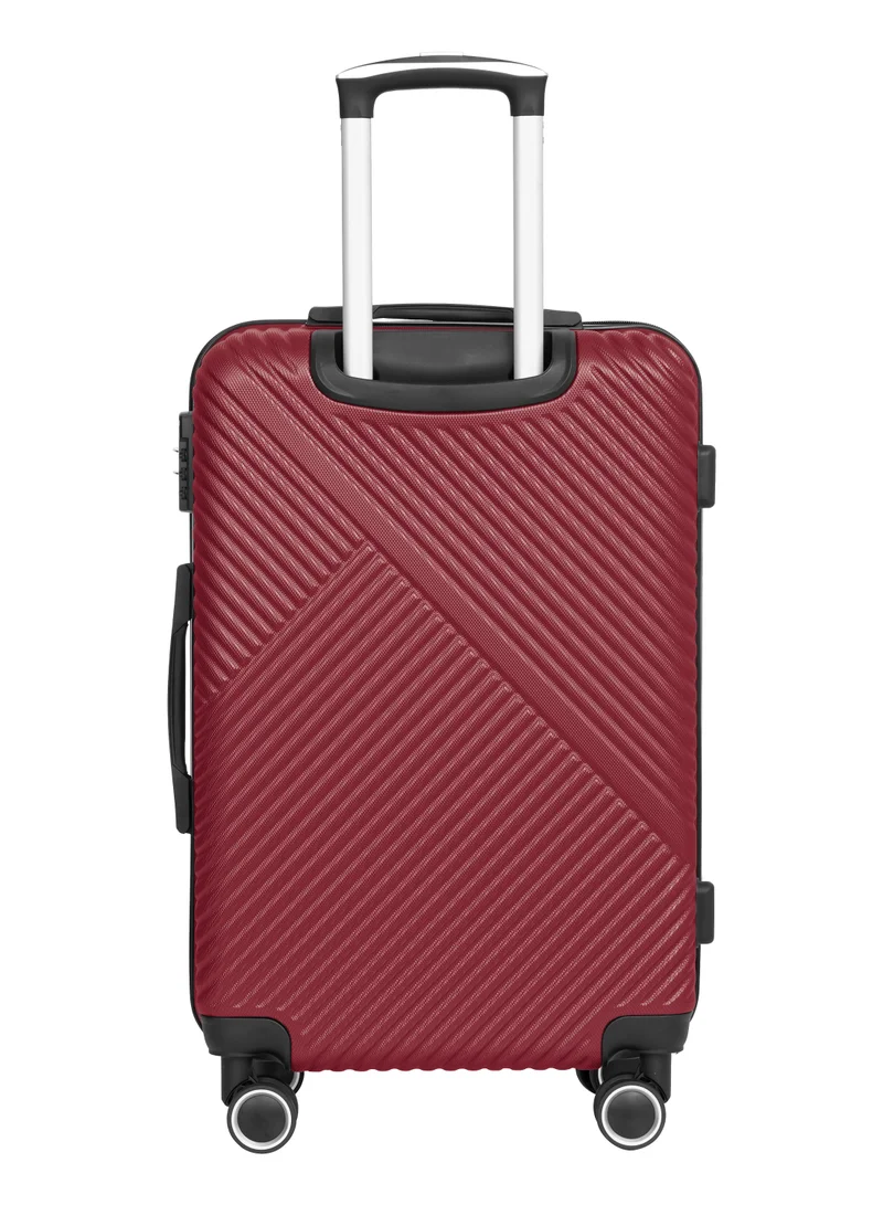 PARAJOHN ABS Material 3-Piece Hardsided Luggage Set | 4-Wheel Spinner Trolley | Small (10kg), Medium (20kg), Large (30kg) burgundy