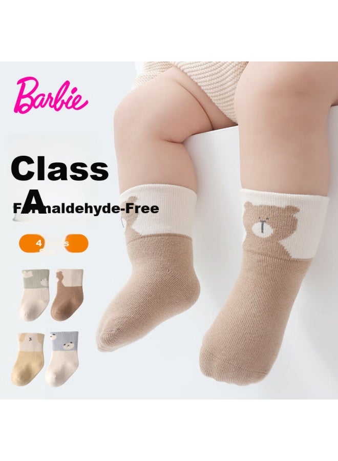 Barbie Infant Socks Spring And Autumn Baby Socks Boys And Girls 0-6 Months Toddler Short Socks 1-3 Years Newborn Winter Cotton Socks - Image 1
