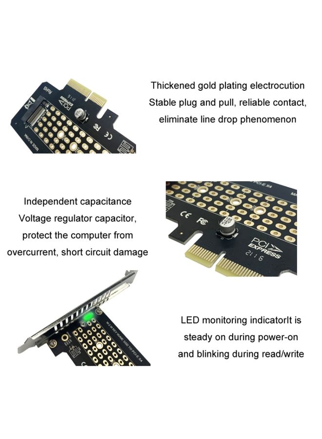 BURAQ 5pcs NVME Transfer Card M.2 To PCIE3.0/4.0 Full Speed X4 Expansion Card, Style: Half Height - Image 3