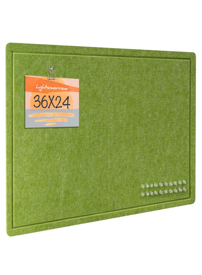 lightomorrow Bulletin Board, 36 x 24 inches Felt Board - Decorative Pin Board, Cork Board Alternative for Wall, 3' x 2' Foldable Picture Board Self-Adhesive Vision Board with 20 Pushpins - Foliage Green - Image 1
