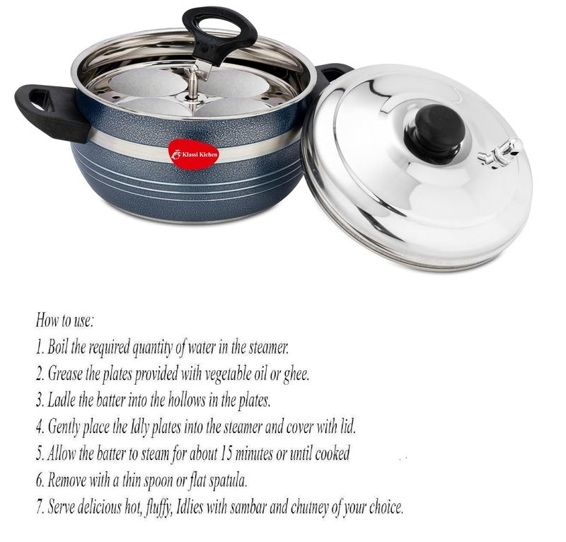 KLASSI KICHEN STAINLESS STEEL Idli Maker 3 Plates 12 Idlis Induction Standard Idli Maker - Image 4