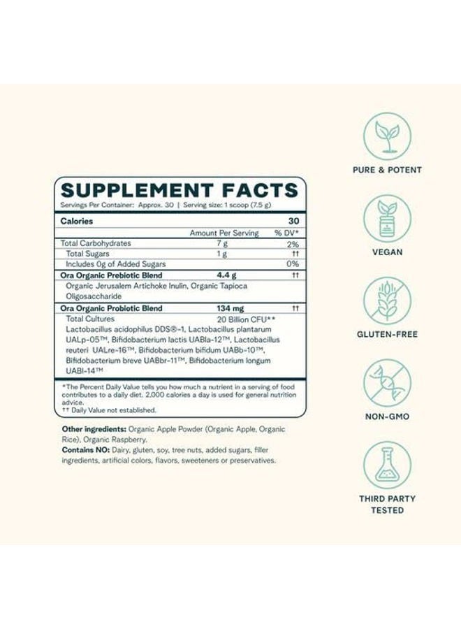 Ora Organic Ora - Trust Your Gut Organic Vegan Probiotic Powder +Prebiotics Apple & 165860 - Image 3