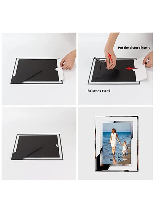 U-HOOME - Photo Frame Modern Picture Frame 5×7 Tabletop Photo Frame Friends Gifts Silver Glass Photo Frames For Tabletop Or Wall Mounting Display - Image 1