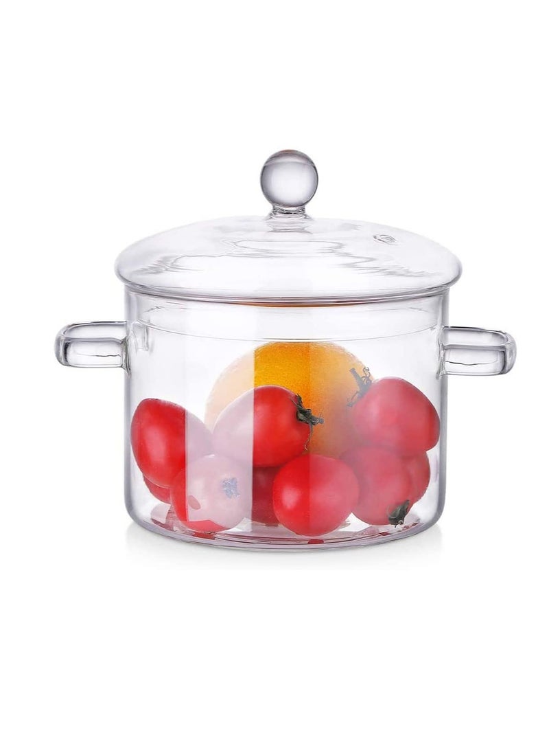 Generic - Glass Saucepan, 1500ML Thick Borosilicate Glass Pot, Clear Glass Cooking Pot, Glass Saucepan with Cover, Heat-resistant Glass Stovetop Pot - Image 1