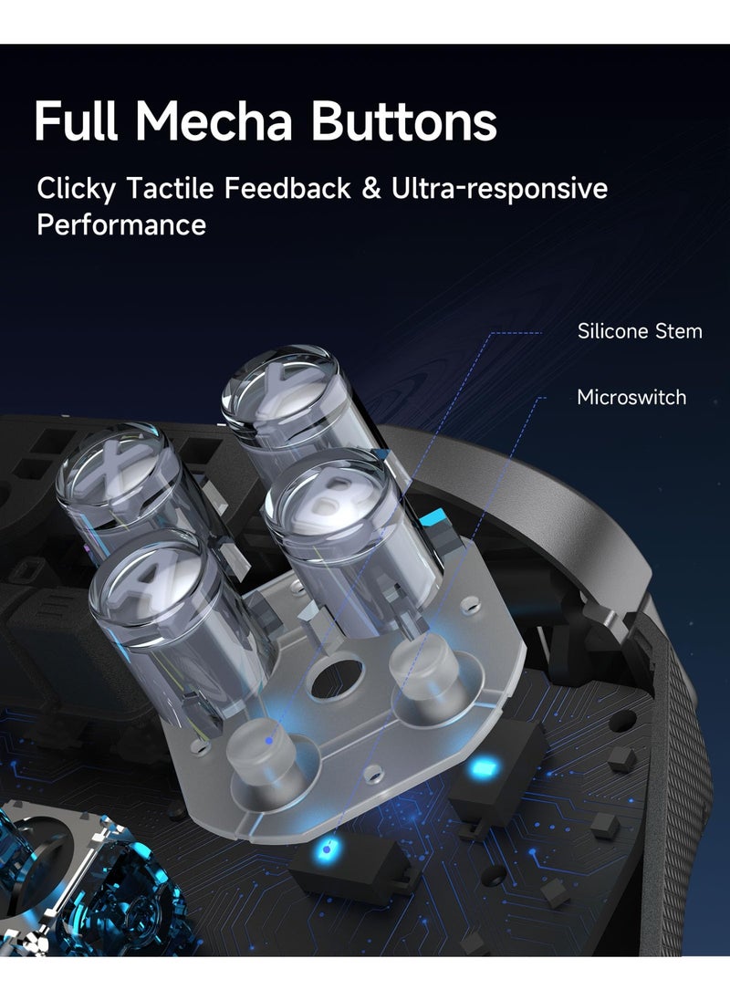 EasySMX D10 Tri-mode Wireless/Bluetooth/Wired Gaming Controller Bluetooth Gamepad with Charging Dock TMR Joysticks, Dual-Mode Triggers, Mechanical Buttons, RGB Lights for PC, Switch, Android, iOS  - Image 5