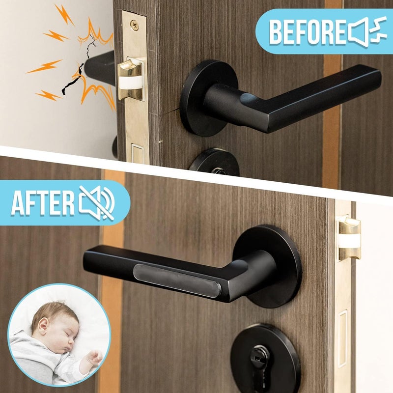 UB Unity Brand Unity Brand 10Pcs Transparent 2.24 inch Strip Door Handle Bumper Soft Wall Protector Self Adhesive Door Knob for Wall Shield Guard Sliding Clear Door Bumpers Stopper Silencer (10 Pcs Strip) - Image 3