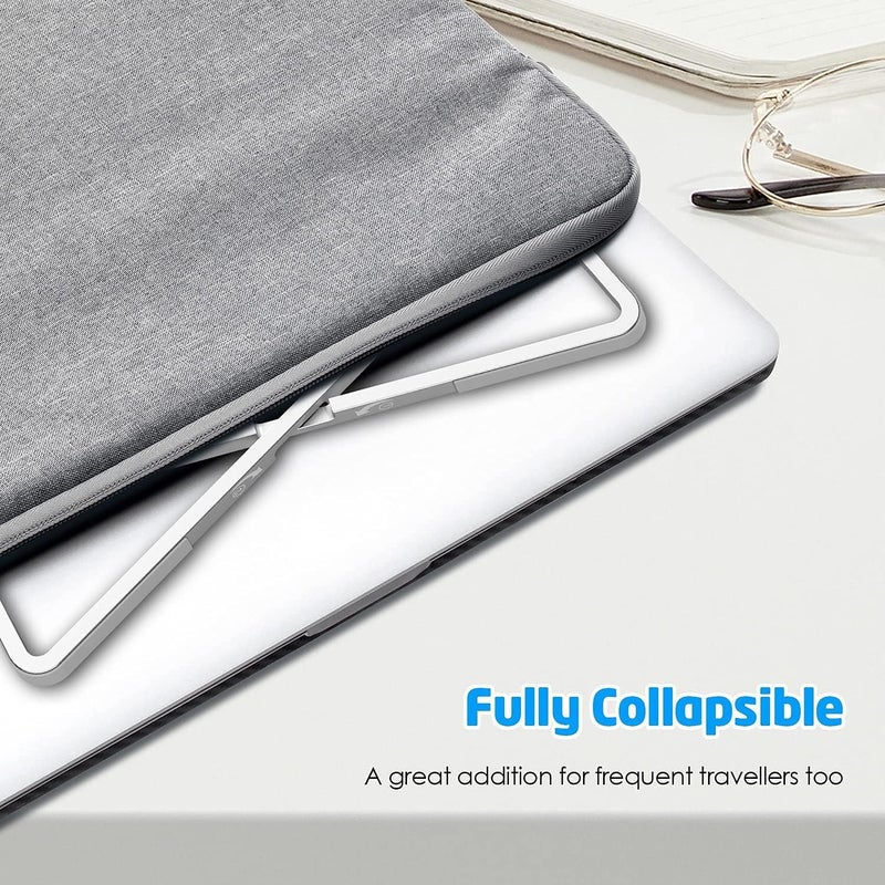 KASTWAVE Laptop Stand for Desk Adjustable Foldable Lightweight Aluminum Laptop Holder Riser, Flat Folding for Storage/Travel - Image 5