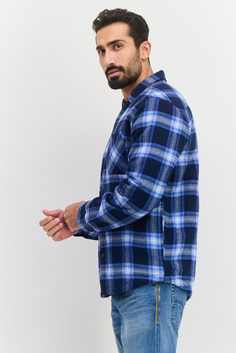 Hurley قميص جاكيت مزخرف للرجال بقصة عادية، مجموعة ألوان زرقاء - Image 2